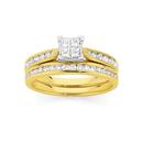 9ct-Two-Tone-Diamond-Bridal-Ring-Set Sale