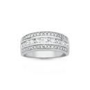 9ct-White-Gold-Diamond-Three-Row-Dress-Ring Sale