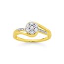 9ct-Gold-Diamond-Flower-Cluster-Dress-Ring Sale