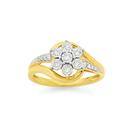 9ct-Gold-Diamond-Flower-Dress-Ring Sale