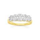 9ct-Gold-Diamond-Multi-Cluster-Ring Sale