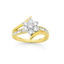 9ct-Two-Tone-Diamond-Cluster-Ring Sale