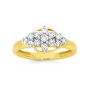 9ct-Gold-Diamond-Cluster-Flower-Ring Sale