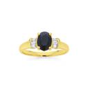 9ct-Gold-Black-Sapphire-Diamond-Ring Sale