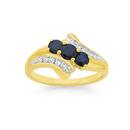 9ct-Gold-Natural-Sapphire-Diamond-Trilogy-Ring Sale
