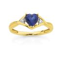 9ct-Gold-Created-Sapphire-Diamond-Heart-Ring Sale