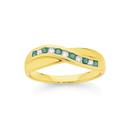 9ct-Gold-Emerald-Diamond-Crossover-Ring Sale