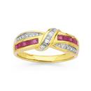 9ct-Gold-Ruby-Diamond-Ring Sale