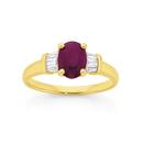 9ct-Gold-Natural-Ruby-Diamond-Oval-Dress-Ring Sale