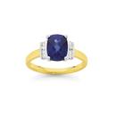 9ct-Gold-Created-Sapphire-Diamond-Dress-Ring Sale