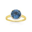 9ct-Gold-London-Blue-Topaz-Diamond-Frame-Ring Sale