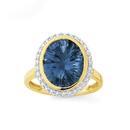 9ct-London-Blue-Topaz-Diamond-Framed-Ring Sale