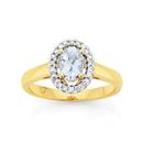 9ct-Gold-Aquamarine-Diamond-Ring Sale