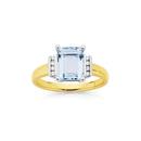 9ct-Two-Tone-Aquamarine-Diamond-Ring Sale