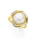 9ct-Gold-Cultured-Mabe-Pearl-Diamond-Ring Sale