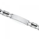 Steel-Black-Plate-Middle-Link-ID-Bracelet Sale