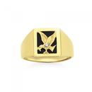 9ct-Gold-Black-Agate-Diamond-Eagle-Ring Sale