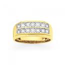 9ct-Gold-Diamond-Double-Row-Gents-Ring Sale