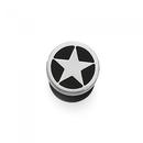 Stainless-Steel-Black-Round-Star-Single-Stud Sale