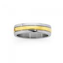 Steel-Gold-Plate-Lined-Gents-Ring Sale