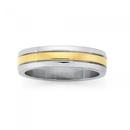 Steel-Gold-Plate-Lined-Gents-Ring Sale