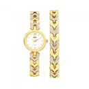 Elite-Ladies-Gold-Tone-Stone-Set-Watch-and-Bracelet-Set Sale