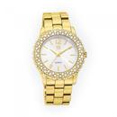 G-Ladies-Gold-Tone-Round-Stone-Set-Bezel-Watch Sale