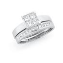 9ct-White-Gold-Diamond-Bridal-Ring-Set Sale