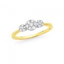 9ct-Gold-Diamond-Trilogy-Cluster-Ring Sale