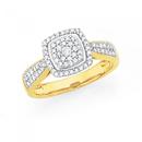 9ct-Gold-Diamond-Pave-Cushion-Frame-Ring Sale