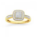 9ct-Gold-Diamond-Cushion-Frame-Ring Sale