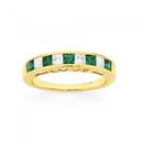 9ct-Gold-Created-Emerald-CZ-Love-Ring Sale