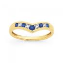 9ct-Gold-Created-Sapphire-Diamond-V-Ring Sale