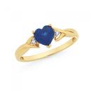 9ct-Gold-Created-Ceylon-Sapphire-Heart-Diamond-Ring Sale