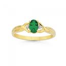 9ct-Synthetic-Emerald-Diamond-Ring Sale