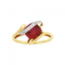 9ct-Gold-Created-Ruby-Diamond-Ring Sale