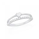 Sterling-Silver-Cubic-Zirconia-Double-Line-Heart-Ring Sale