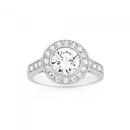 Silver-CZ-Solitaire-Cluster-Ring Sale