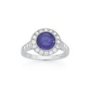 Silver-Purple-CZ-Cluster-Ring Sale