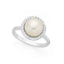 Silver-CZ-Cultured-Freshwater-Pearl-Dress-Ring Sale