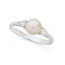 Silver-Cubic-Zirconia-Sides-Freshwater-Pearl-Dress-Ring Sale