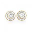 9ct-Gold-Diamond-Round-Brilliant-Cut-Cluster-Frame-Stud-Earrings Sale