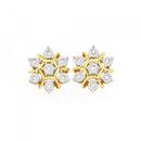 9ct-Gold-Diamond-Miracle-Set-Snowflake-Stud-Earrings Sale