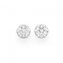 9ct-Gold-Diamond-Cluster-Stud-Earrings Sale