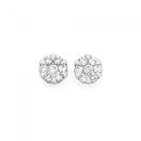 9ct-Gold-Diamond-Flower-Cluster-Studs Sale