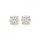 9ct-Gold-Diamond-Miracle-Set-Cluster-Stud-Earrings Sale