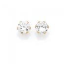 9ct-Gold-6mm-Cubic-Zirconia-Stud-Earrings Sale