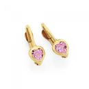 9ct-Gold-Pink-CZ-Heart-Earrings Sale