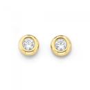 9ct-Gold-Cubic-Zirconia-4mm-Round-Brilliant-Cut-Bezel-Studs Sale