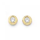 9ct-Gold-CZ-4mm-Round-Brilliant-Cut-Bezel-Studs Sale